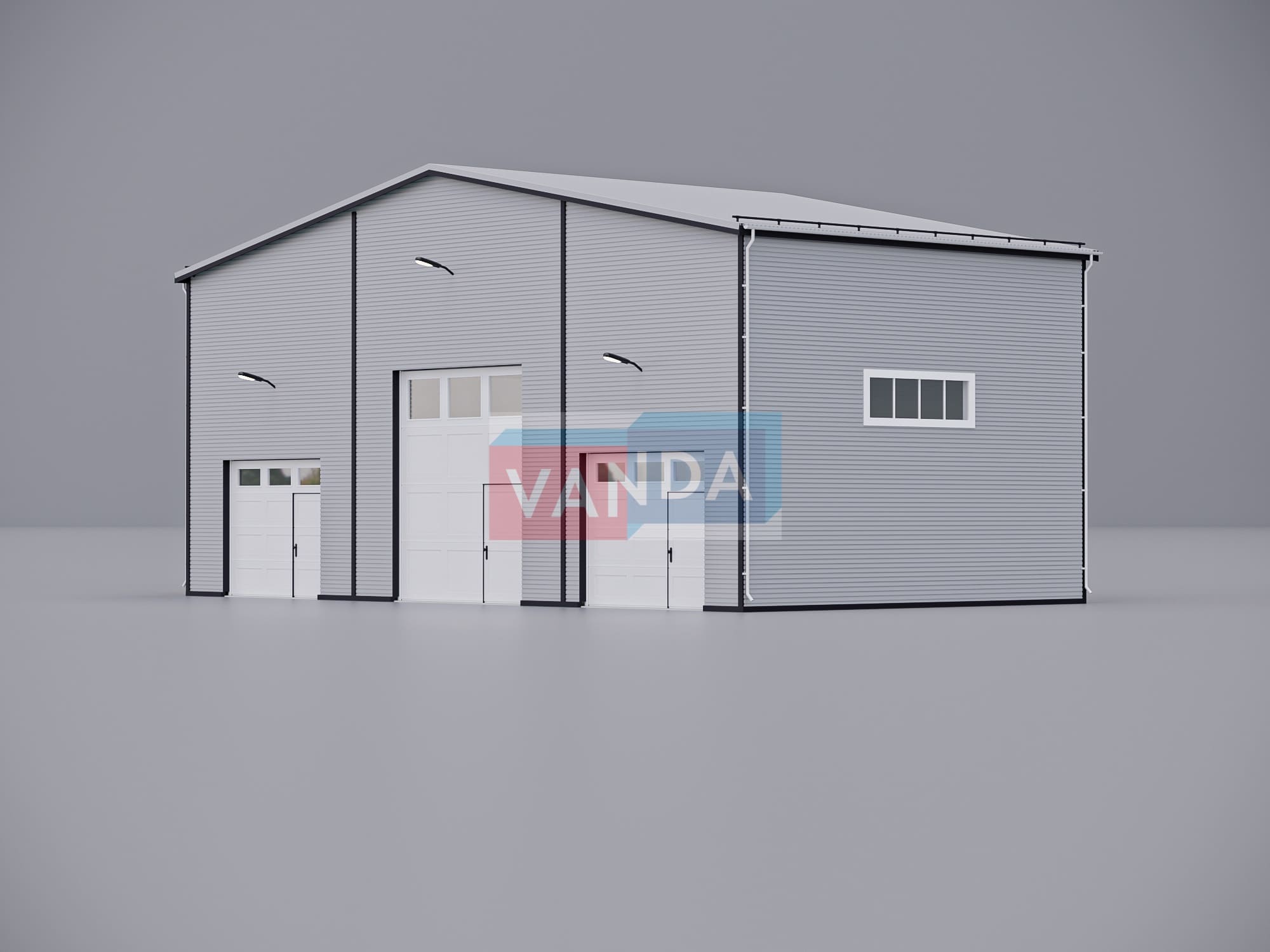 Автосервис из сэндвич панелей 15х8